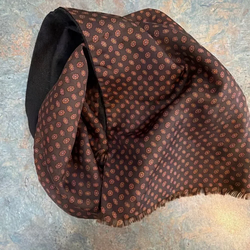 Brown Paisley Wool Reversible Men’s Scarf
